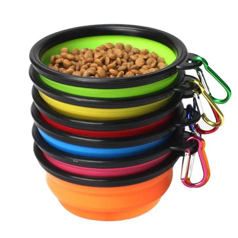 Folding Portable Silicone Dog Feeder Bowl