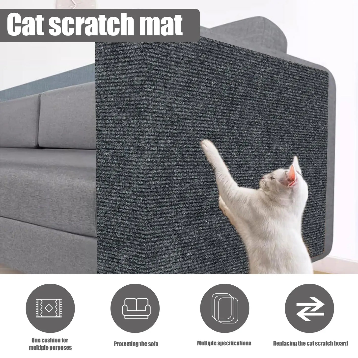 Anti Cat Scratch Mat Trimmable Self-Adhesive Carpet