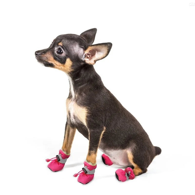 4pcs/set Waterproof Pet Shoes  Anti-slip Rain Boots