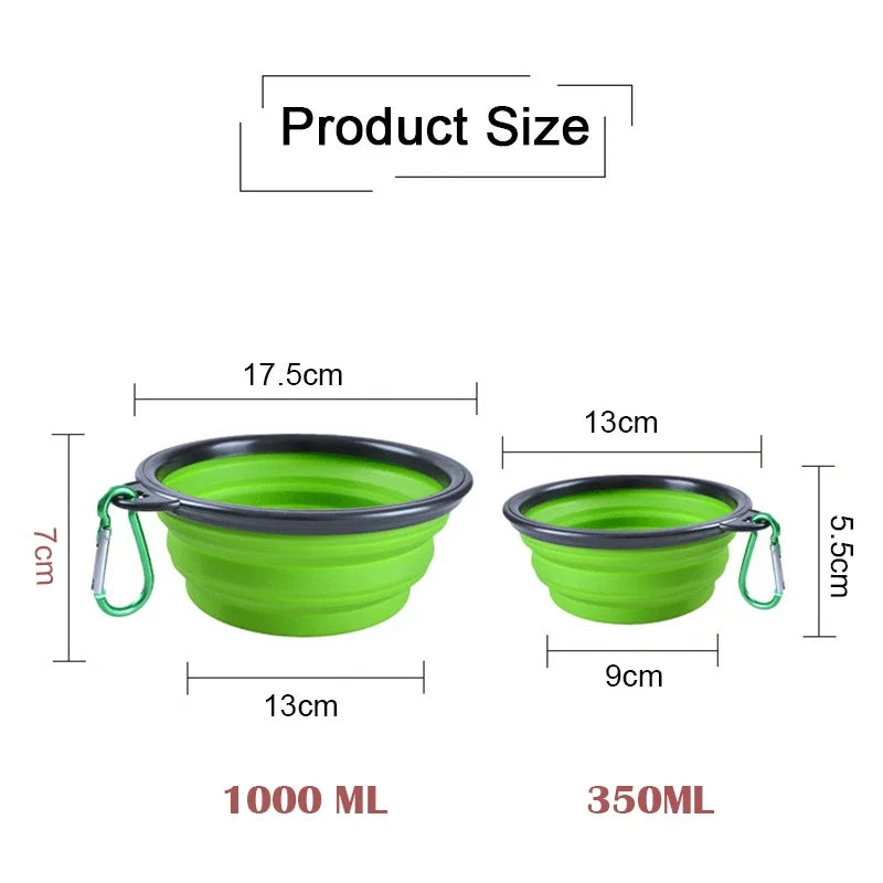 Folding Portable Silicone Dog Feeder Bowl