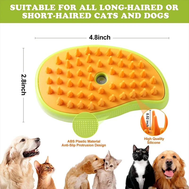 Brush Electric Spray Water Pet Comb Soft Silicone Depilation