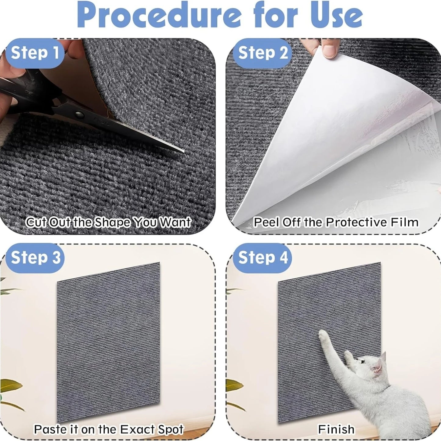 Anti Cat Scratch Mat Trimmable Self-Adhesive Carpet