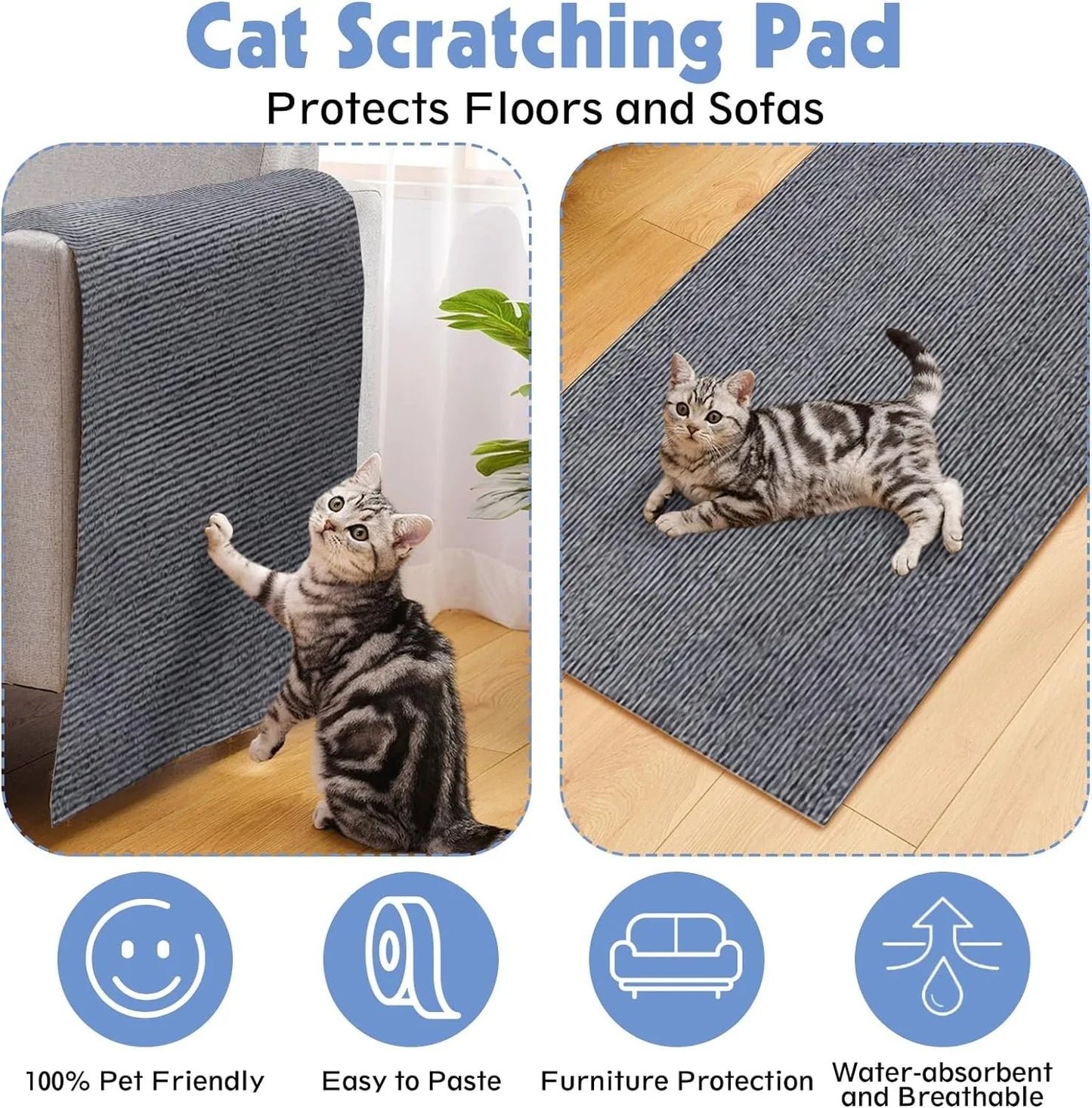 Anti Cat Scratch Mat Trimmable Self-Adhesive Carpet