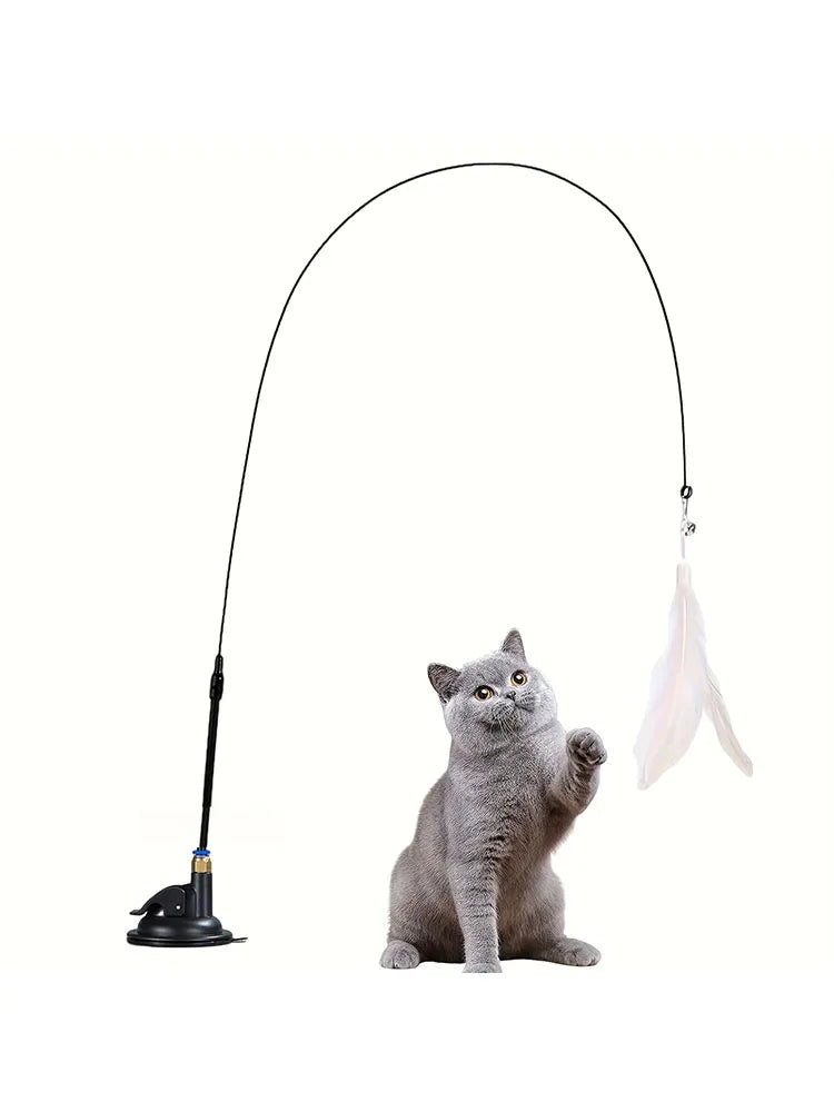 Cat Teaser Toy - Interactive Bell & Feather Wand