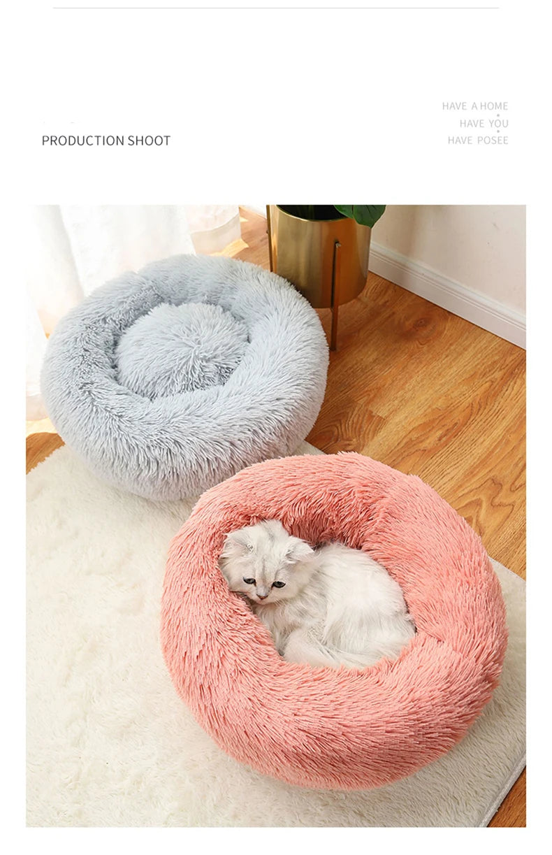 Super Soft Warm Detachable and Washable Round Pet Bed