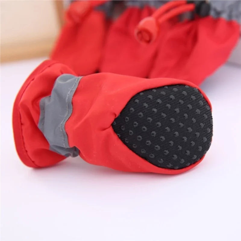 4pcs/set Waterproof Pet Shoes  Anti-slip Rain Boots