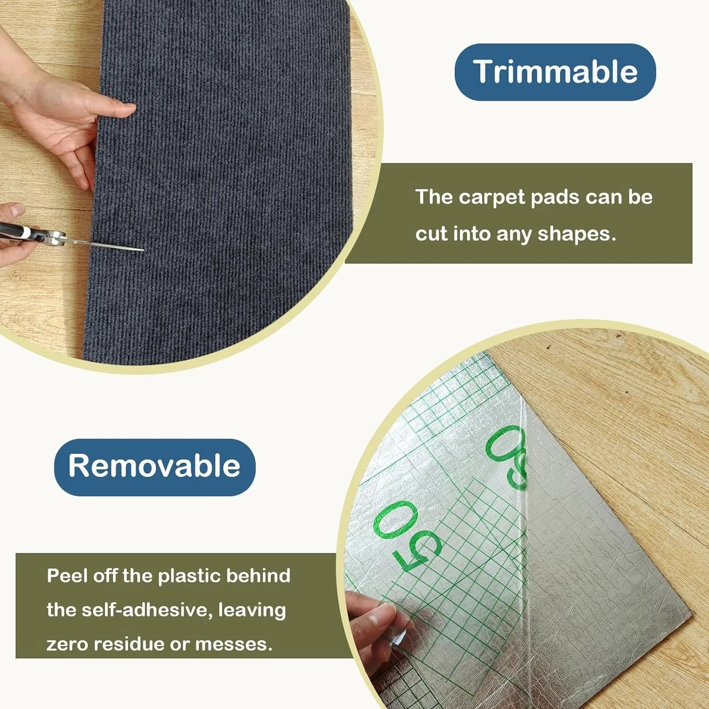 Anti Cat Scratch Mat Trimmable Self-Adhesive Carpet